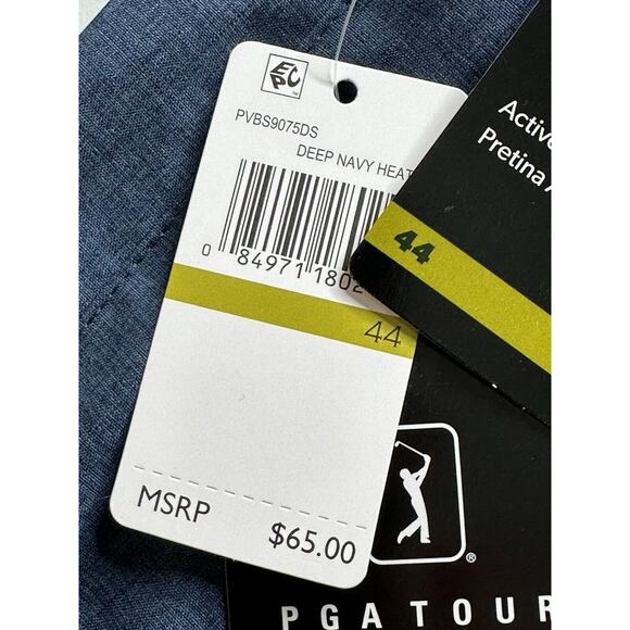 PGA Tour Men's Stretch Elastica Active Waistband Turkish Sea‎ Golf Shorts, Sz 44 - Picture 14 of 16